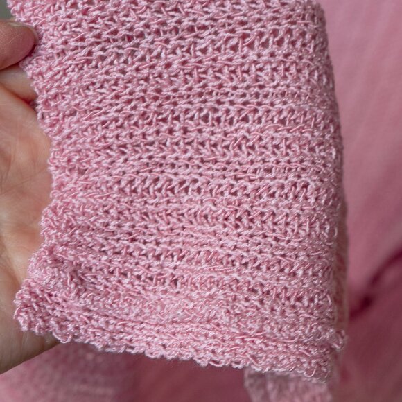 Camila Coehlo Pink Knit Midi Skirt Cleo Girly Bubblegum Sheer Open Knit Pull On - Picture 7 of 11